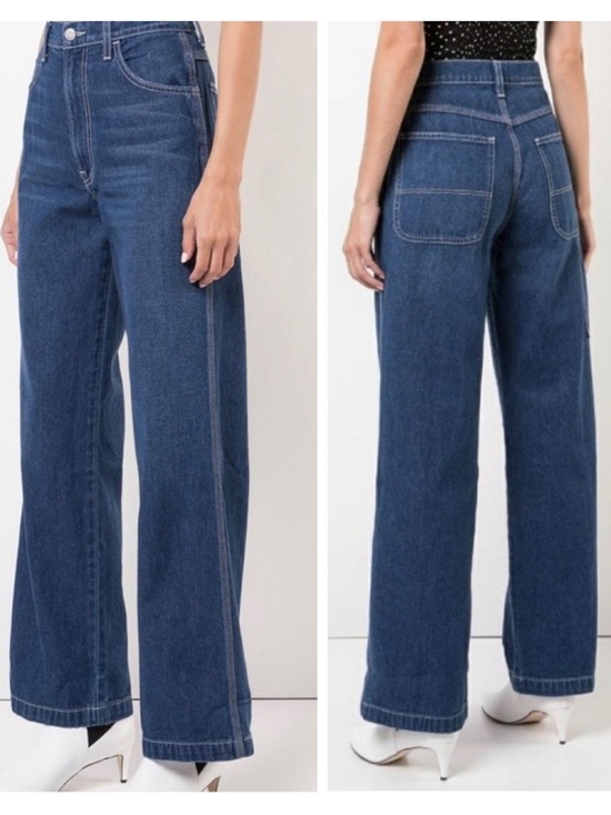 Reformation Denim - Reformation Max Jeans Indio Wash Cargo Wide Leg Denim Size 27